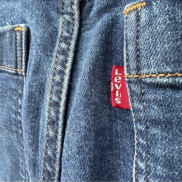 Levi’s Mile High Cropped Wide Leg Jeans Sun Devil Heat Dark Wash Button Fly - Picture 8 of 13